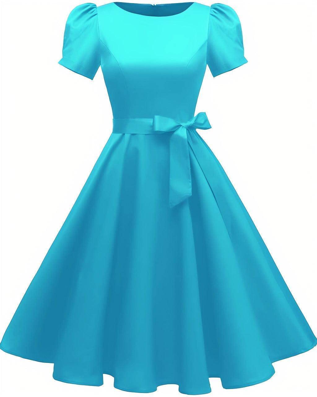 A-Line Knee Length Satin Graduation Dresses CS0555