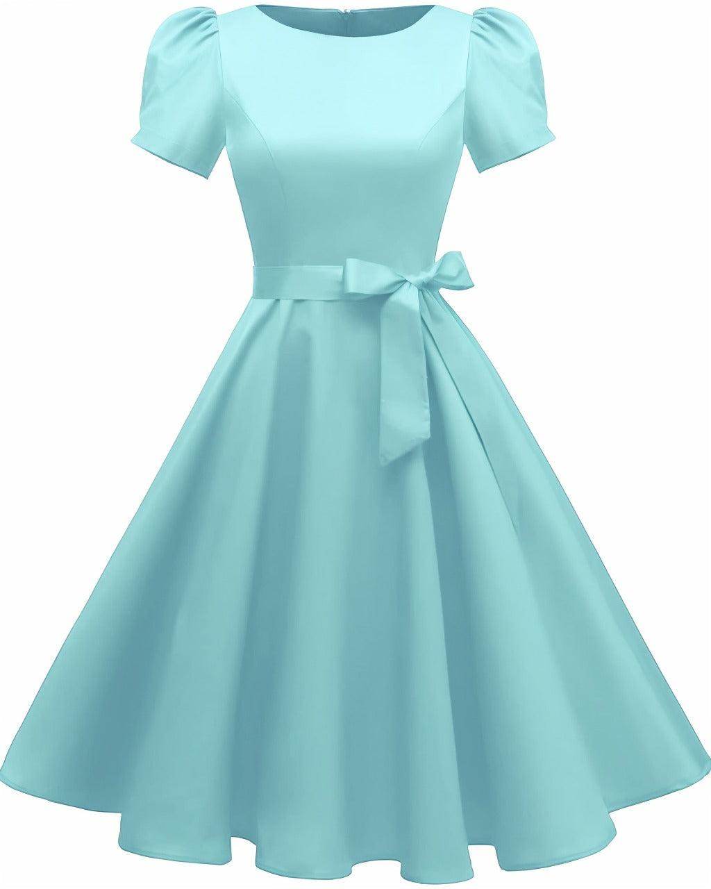 A-Line Knee Length Satin Graduation Dresses CS0555