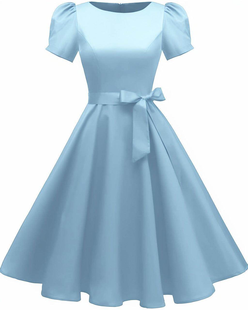 A-Line Knee Length Satin Graduation Dresses CS0555
