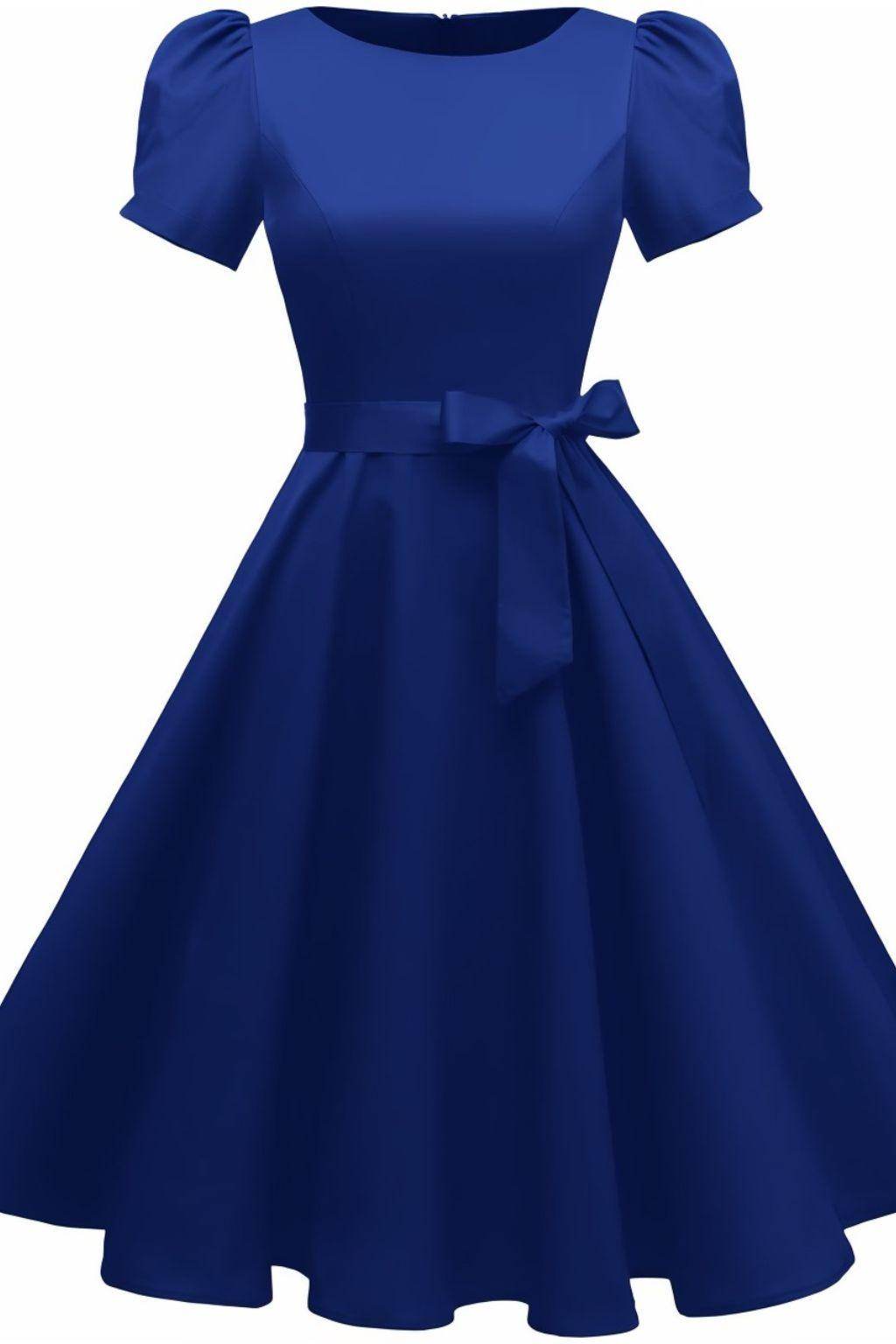 A-Line Knee Length Satin Graduation Dresses CS0555