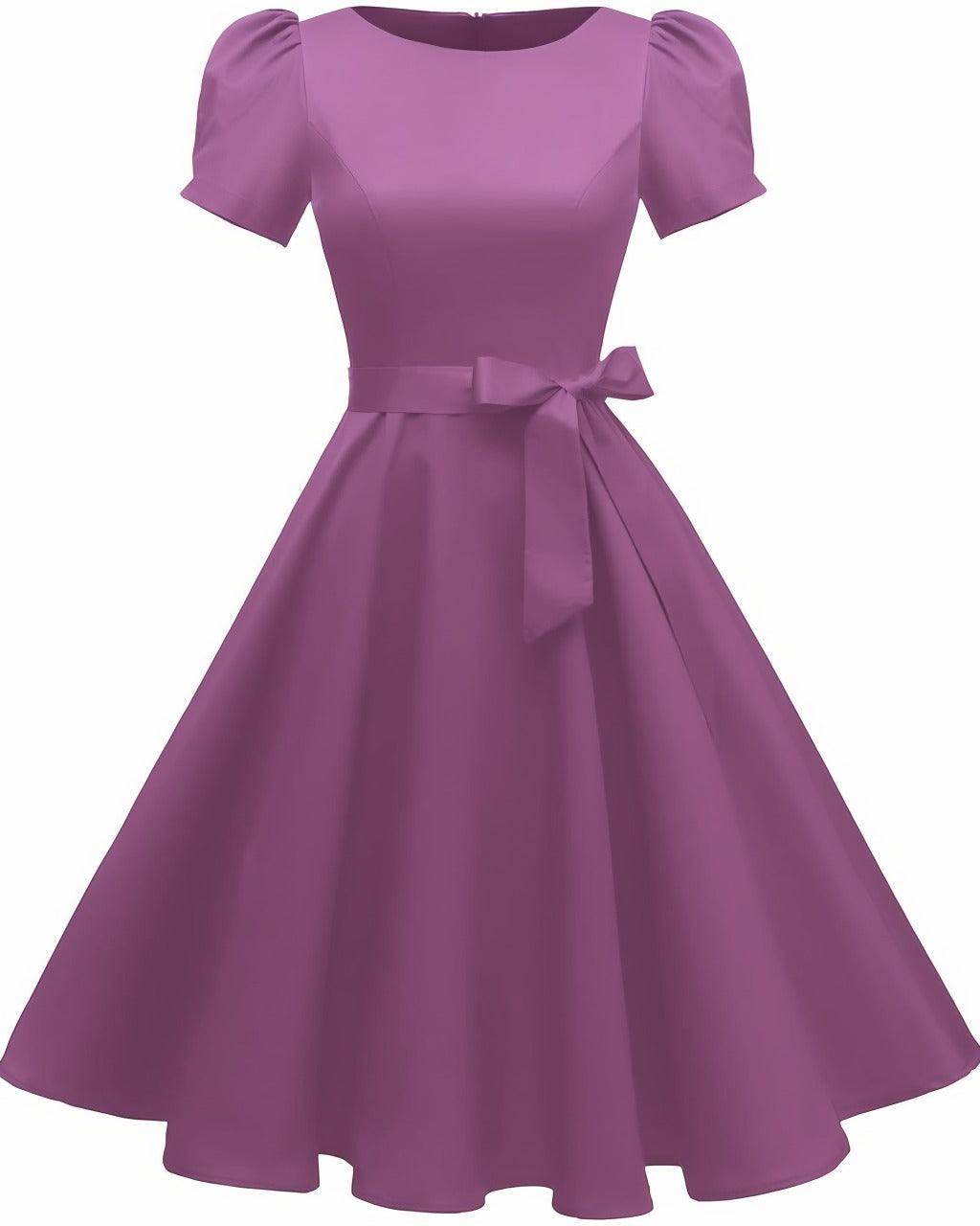 A-Line Knee Length Satin Graduation Dresses CS0555