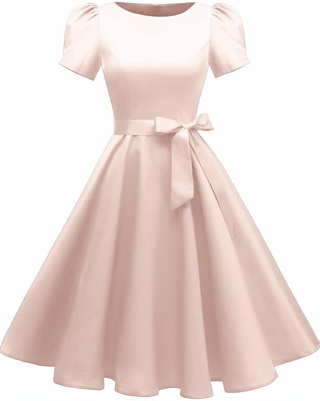 A-Line Knee Length Satin Graduation Dresses CS0555