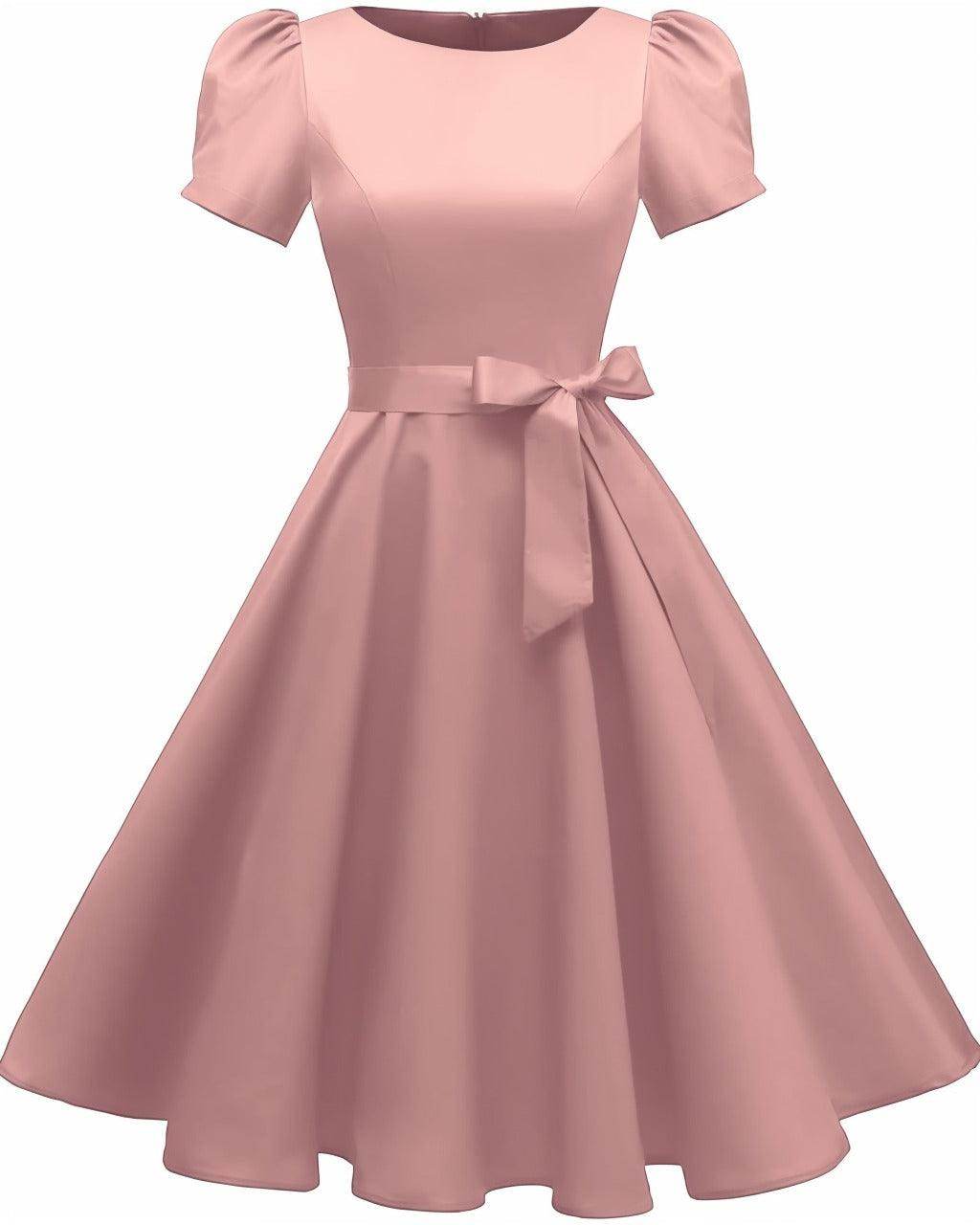 A-Line Knee Length Satin Graduation Dresses CS0555