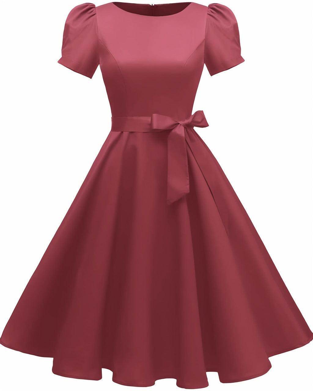 A-Line Knee Length Satin Graduation Dresses CS0555