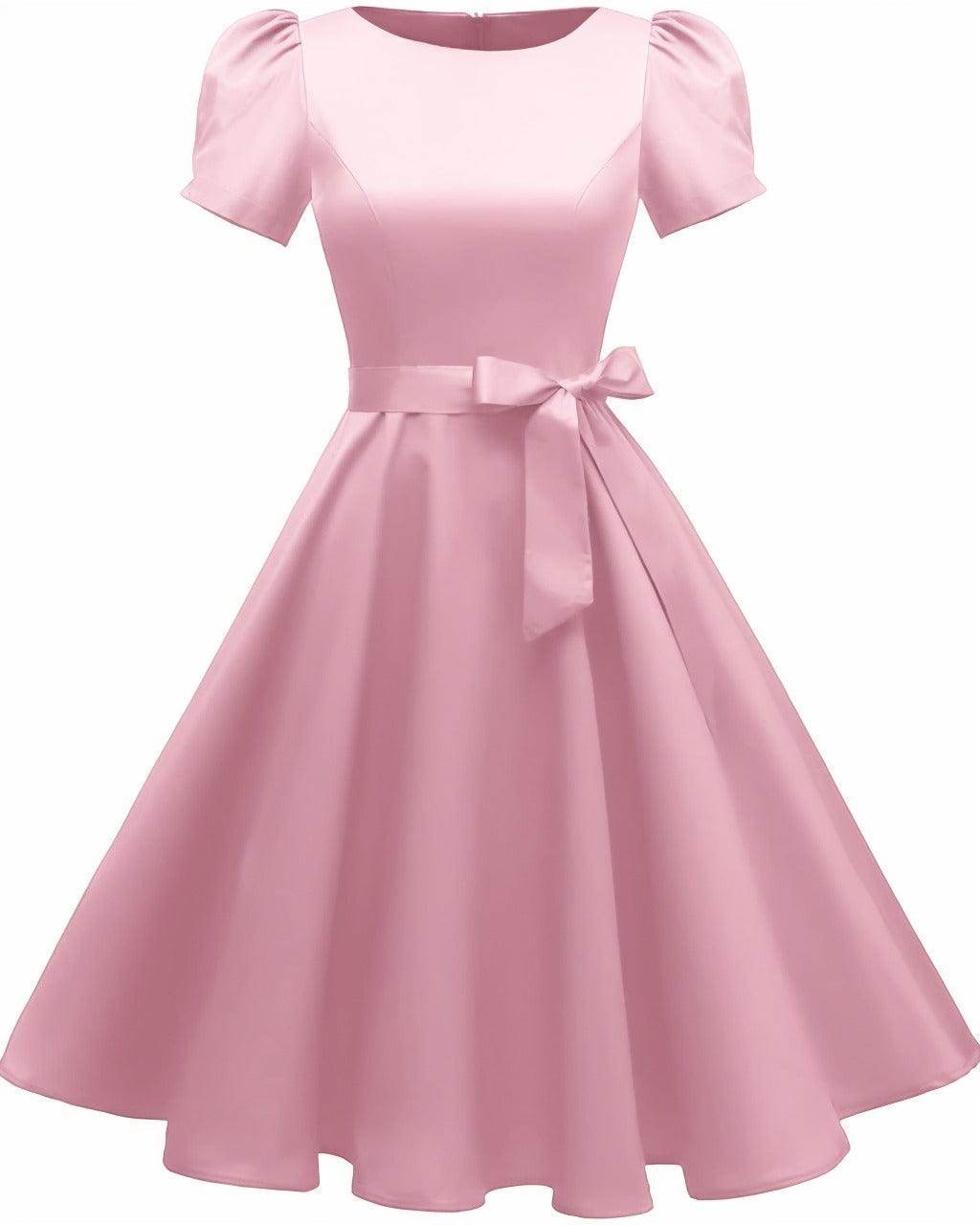 A-Line Knee Length Satin Graduation Dresses CS0555
