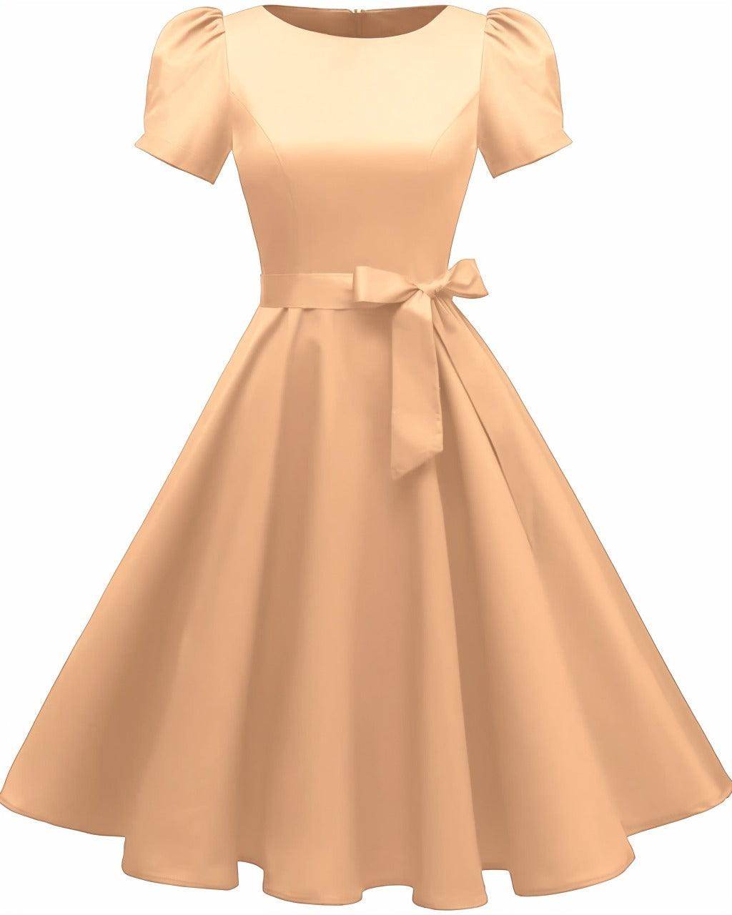 A-Line Knee Length Satin Graduation Dresses CS0555