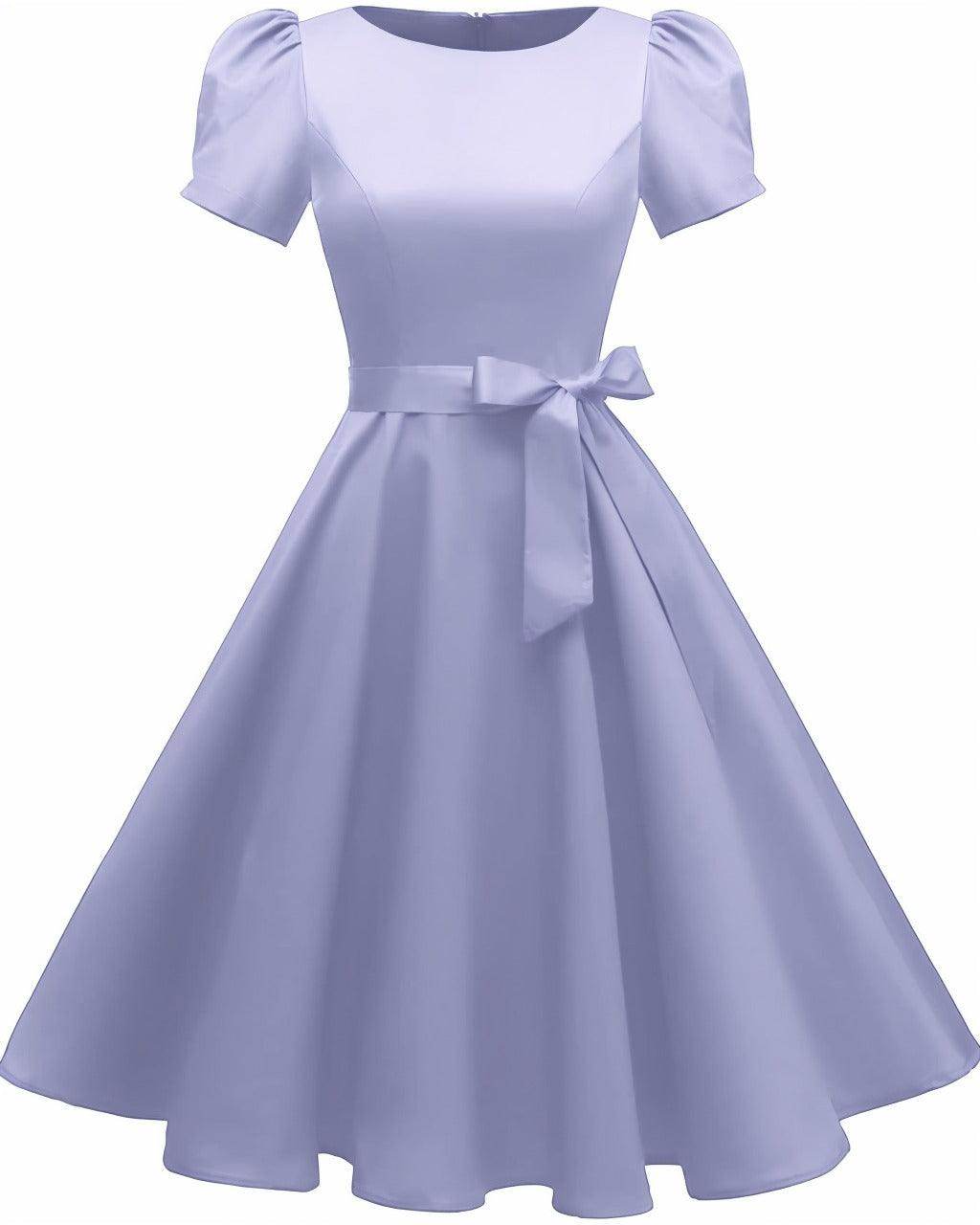 A-Line Knee Length Satin Graduation Dresses CS0555
