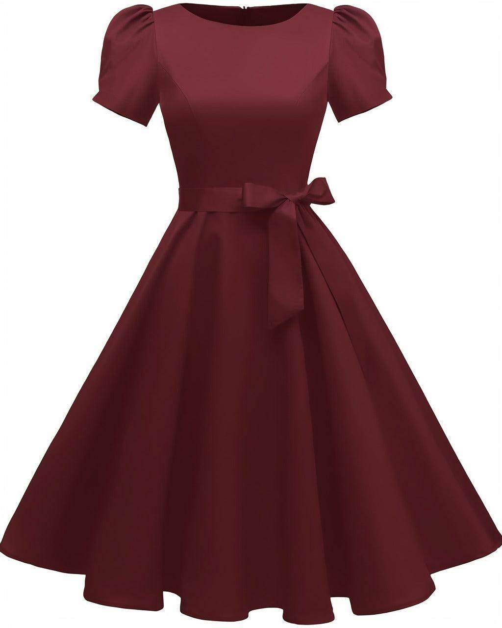 A-Line Knee Length Satin Graduation Dresses CS0555