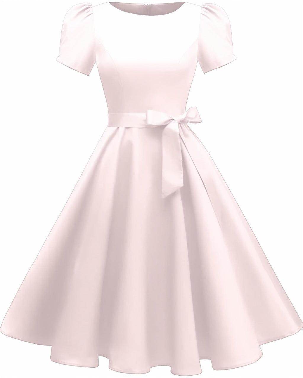 A-Line Knee Length Satin Graduation Dresses CS0555