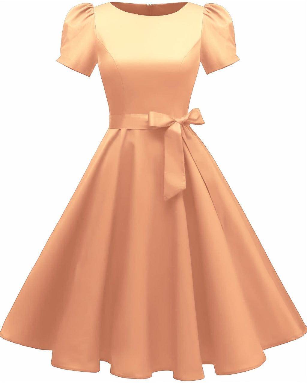 A-Line Knee Length Satin Graduation Dresses CS0555
