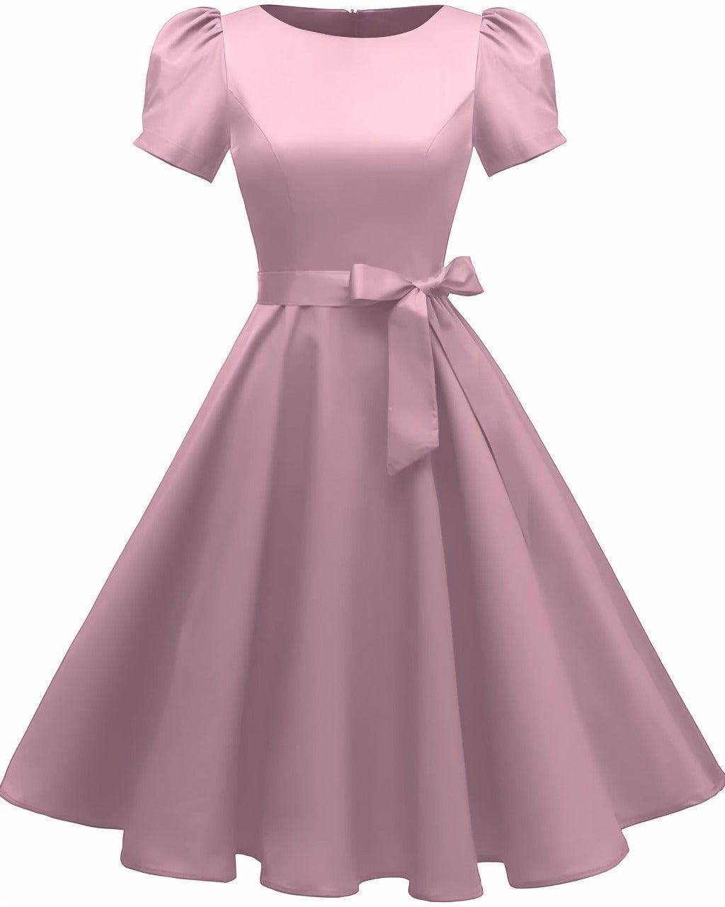 A-Line Knee Length Satin Graduation Dresses CS0555