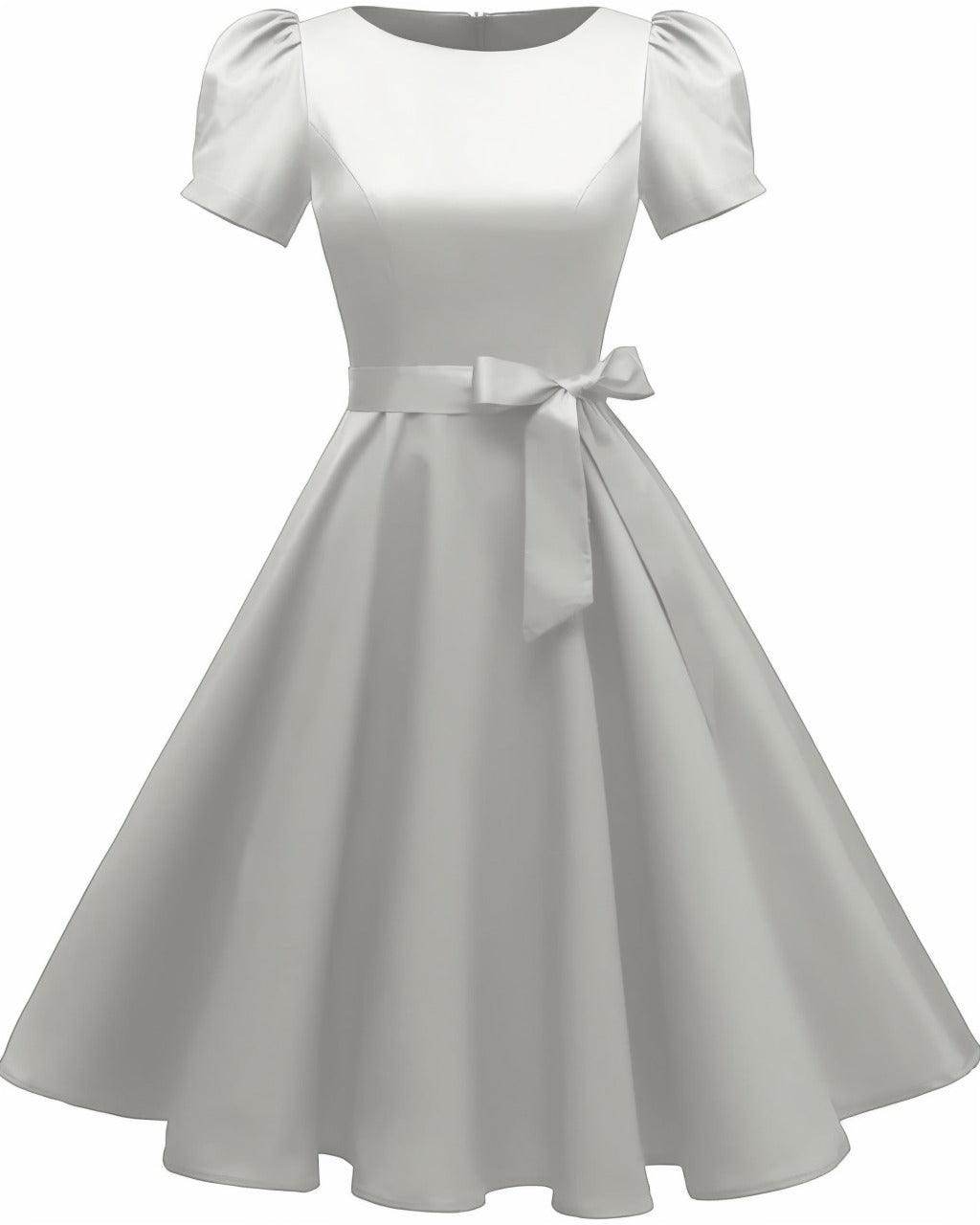 A-Line Knee Length Satin Graduation Dresses CS0555