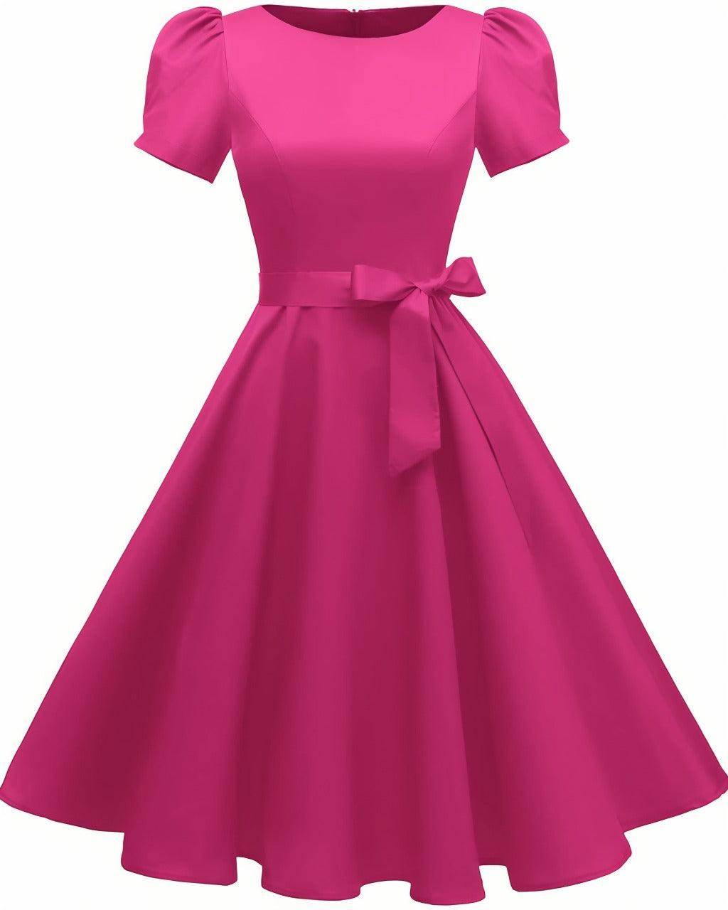 A-Line Knee Length Satin Graduation Dresses CS0555