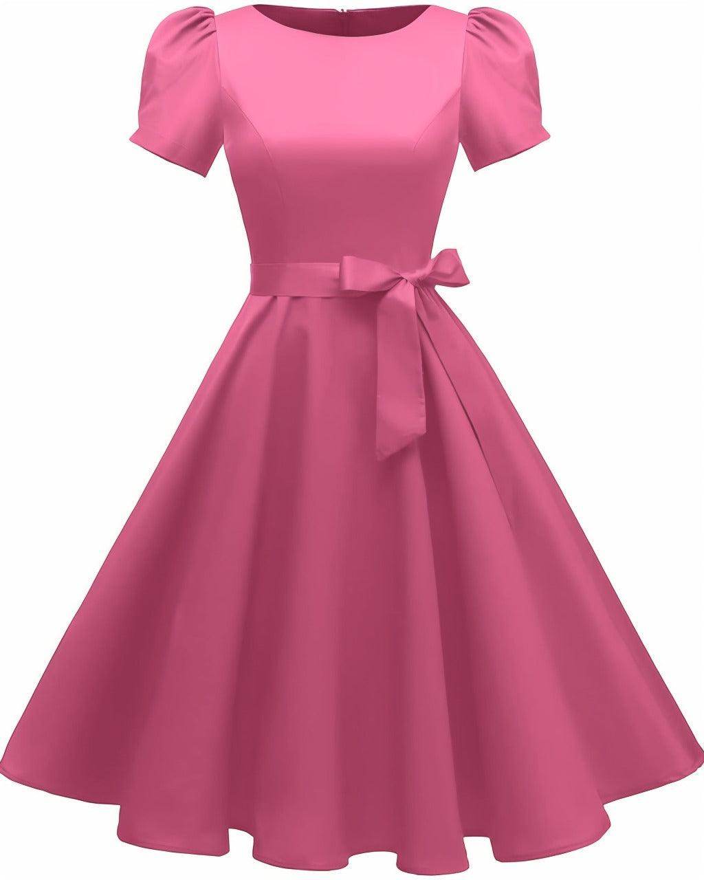A-Line Knee Length Satin Graduation Dresses CS0555