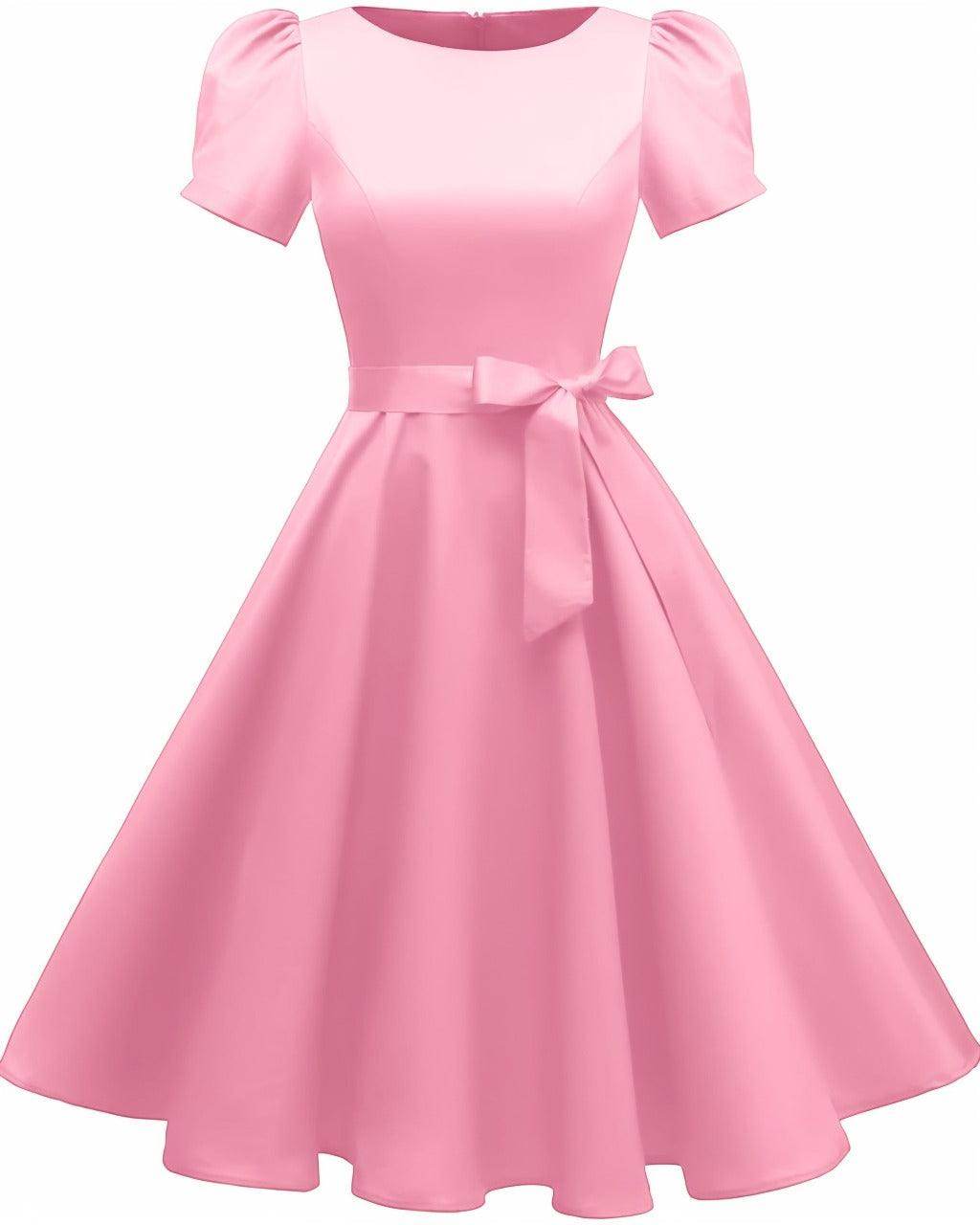 A-Line Knee Length Satin Graduation Dresses CS0555