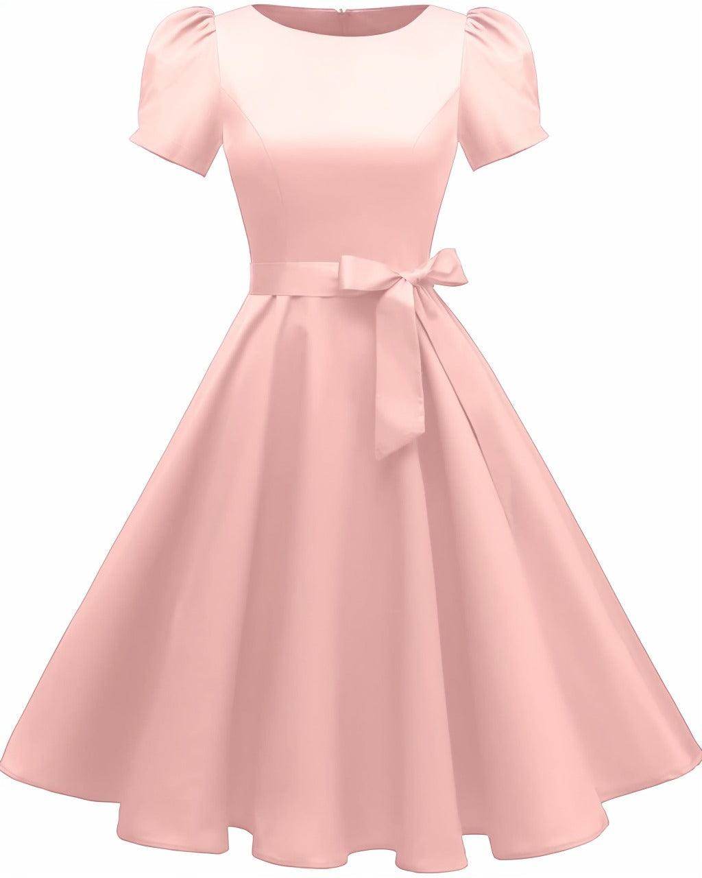 A-Line Knee Length Satin Graduation Dresses CS0555