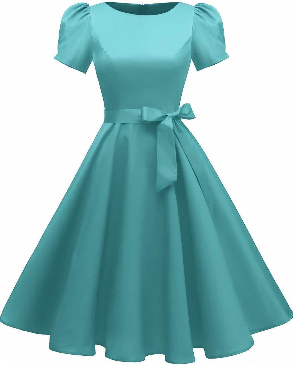 A-Line Knee Length Satin Graduation Dresses CS0555