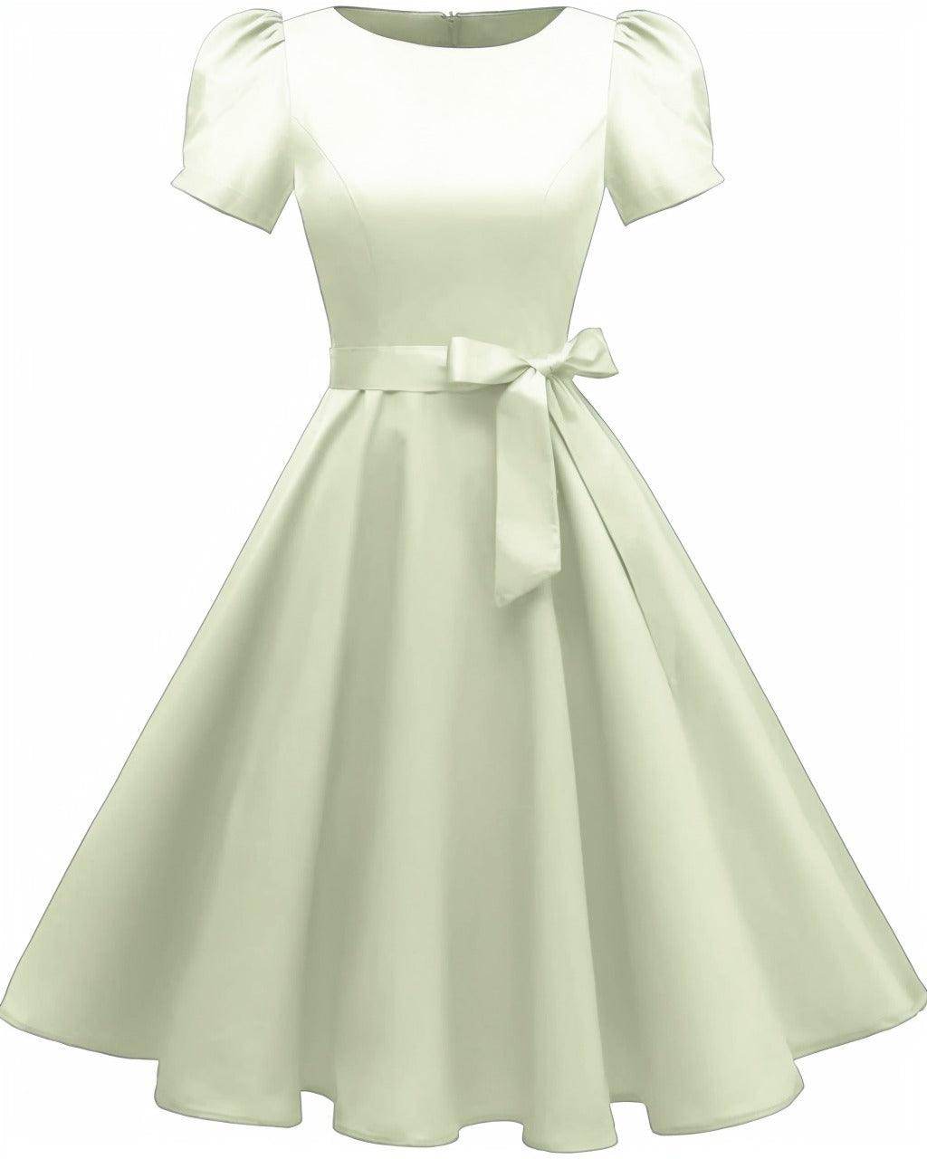 A-Line Knee Length Satin Graduation Dresses CS0555