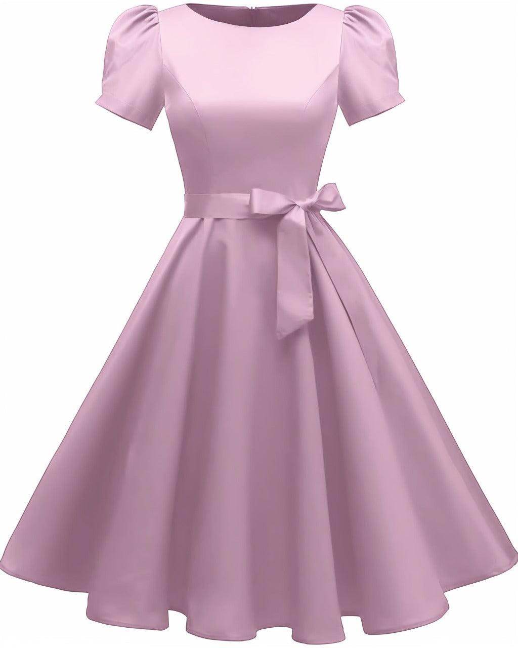 A-Line Knee Length Satin Graduation Dresses CS0555