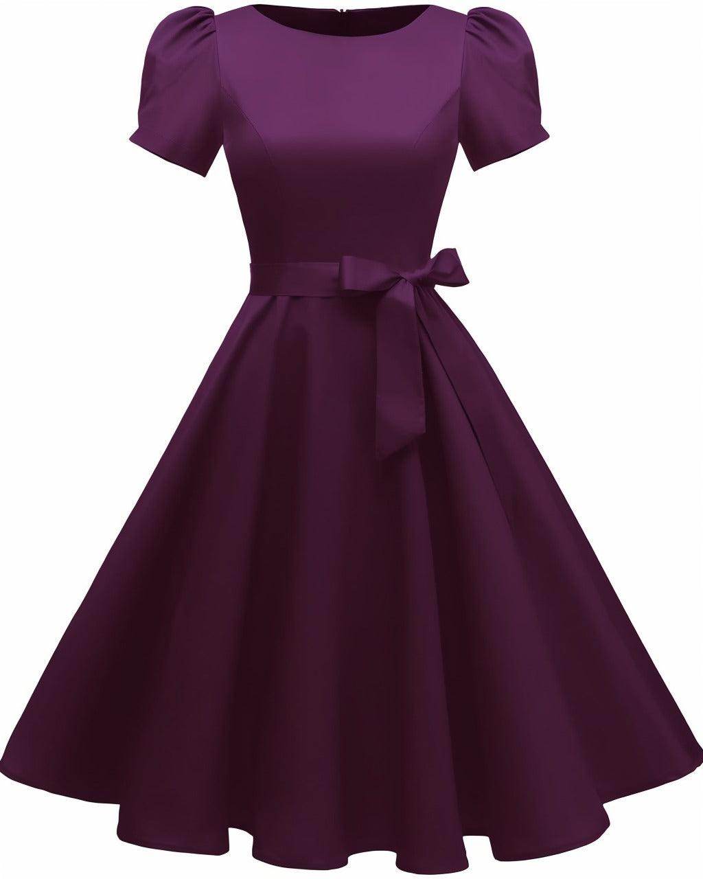 A-Line Knee Length Satin Graduation Dresses CS0555