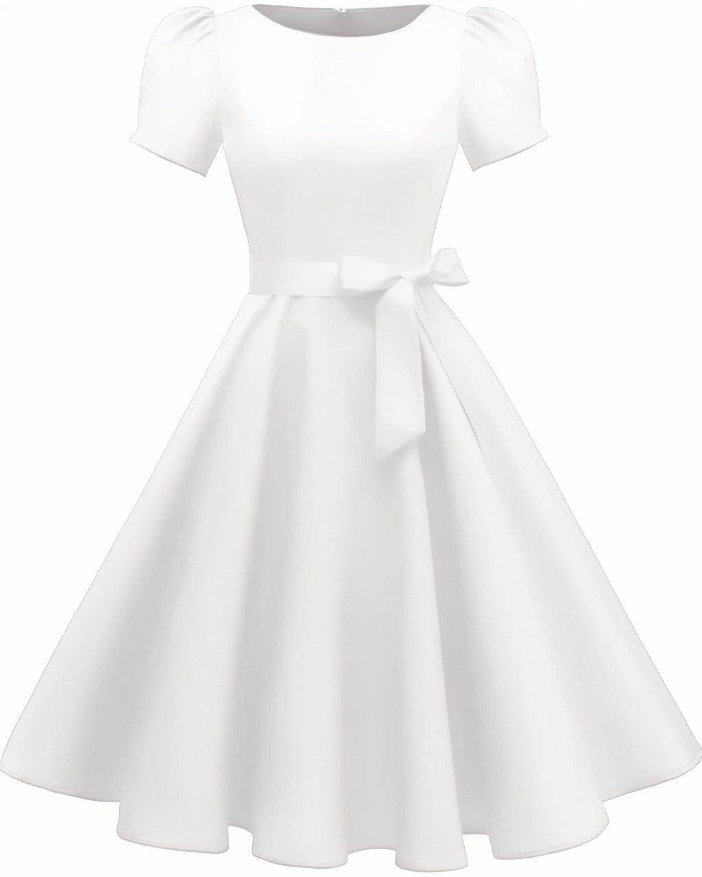 A-Line Knee Length Satin Graduation Dresses CS0555