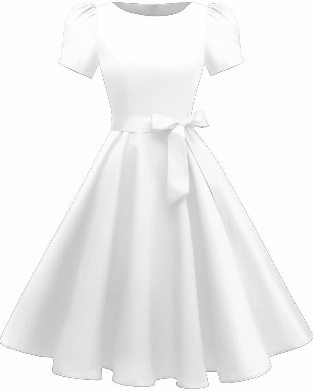 A-Line Knee Length Satin Graduation Dresses CS0555