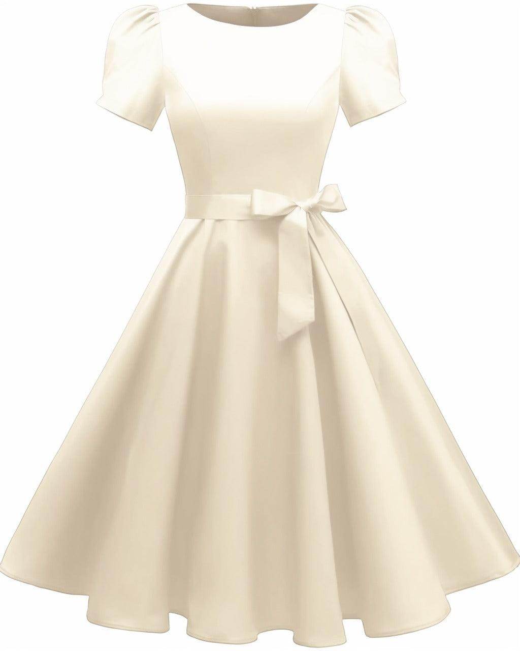 A-Line Knee Length Satin Graduation Dresses CS0555