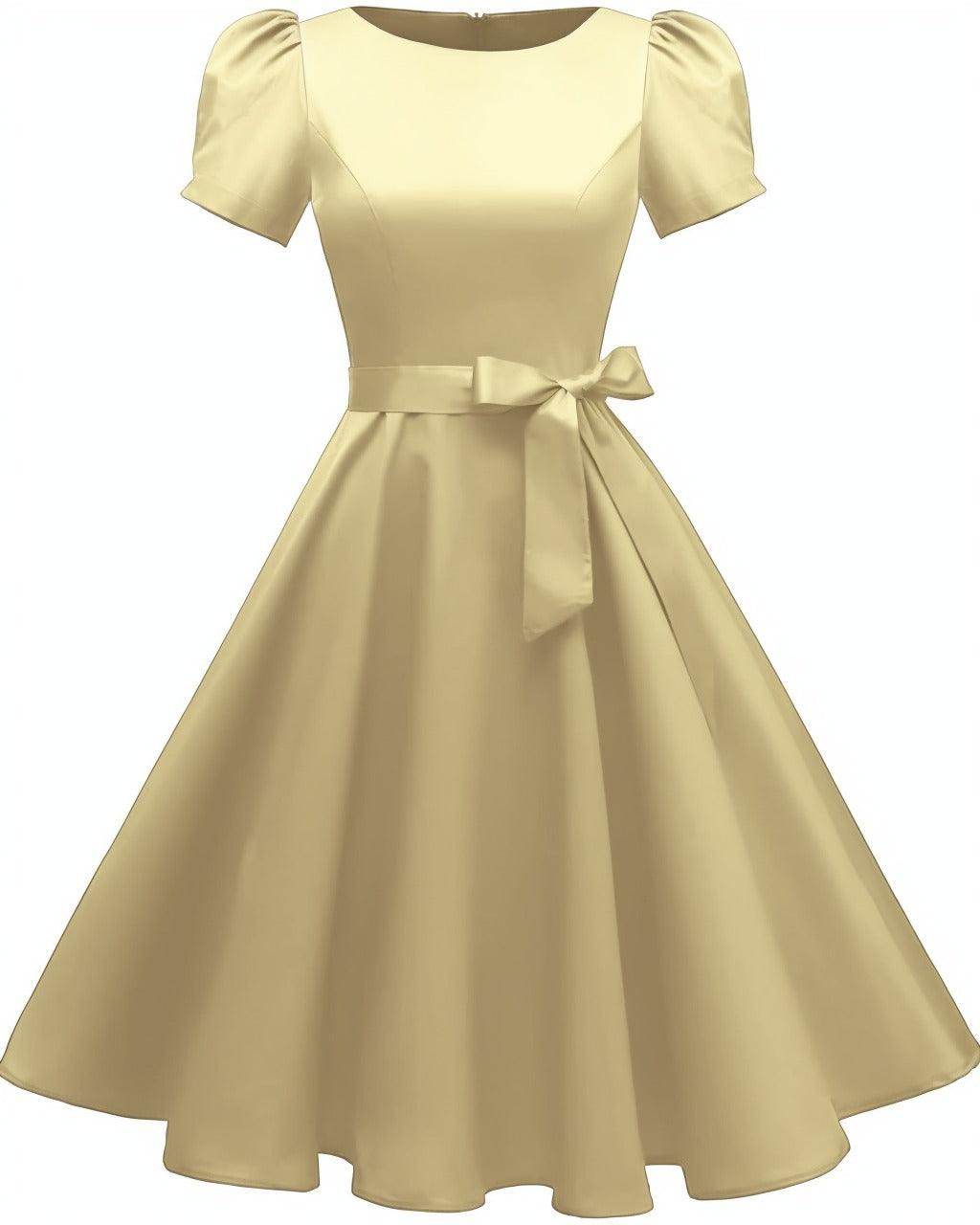 A-Line Knee Length Satin Graduation Dresses CS0555