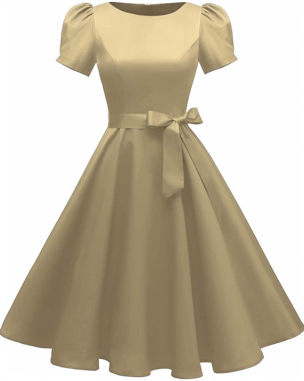 A-Line Knee Length Satin Graduation Dresses CS0555