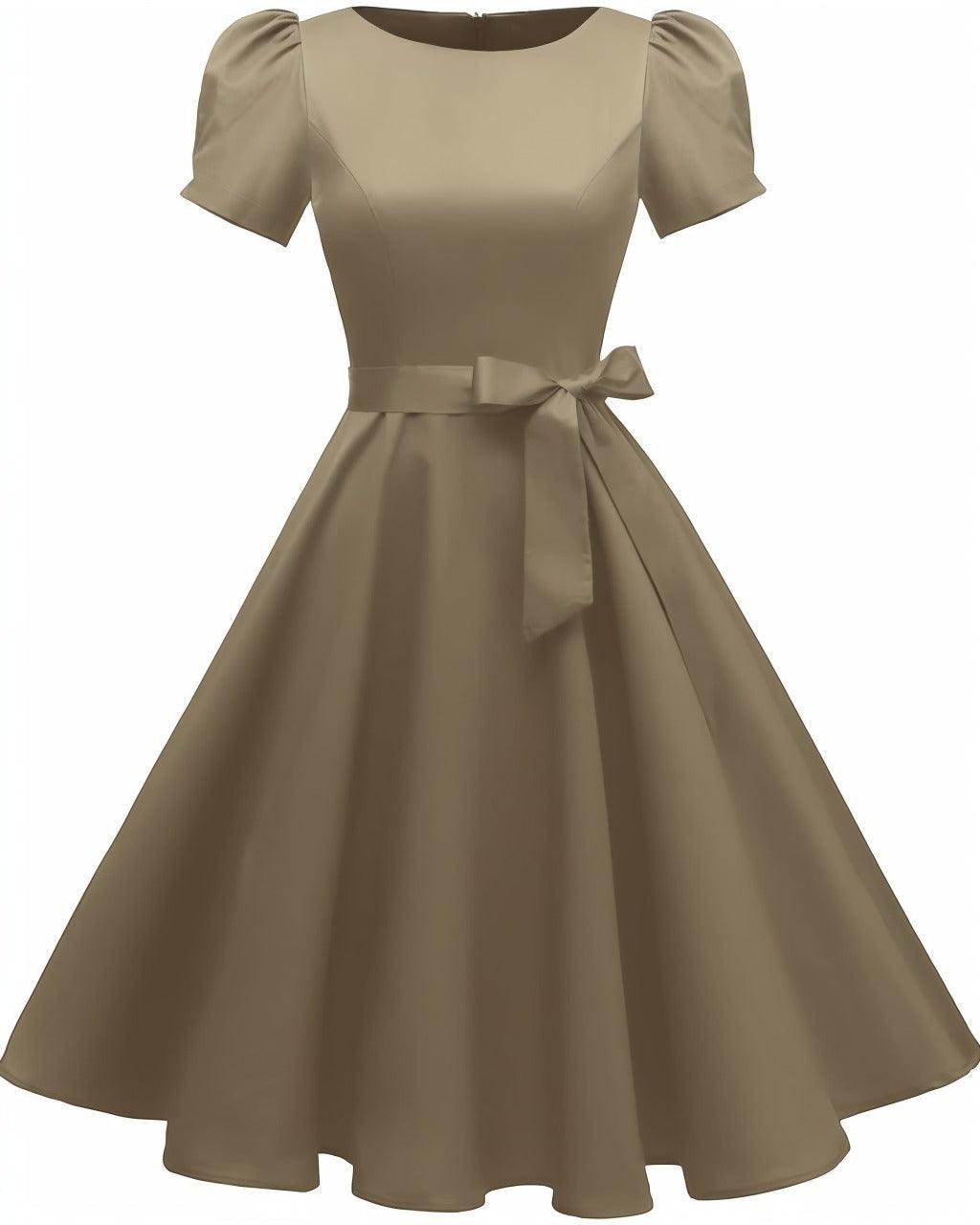 A-Line Knee Length Satin Graduation Dresses CS0555