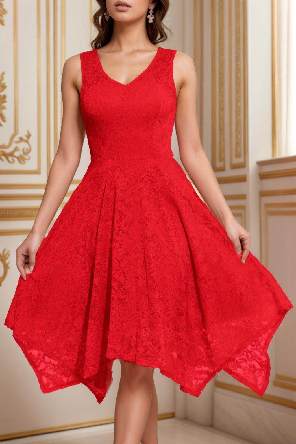 A-Line Tea Length Silk-Like Graduation Dresses CS0558
