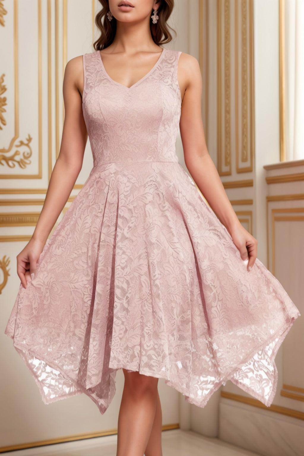 A-Line Tea Length Silk-Like Graduation Dresses CS0558