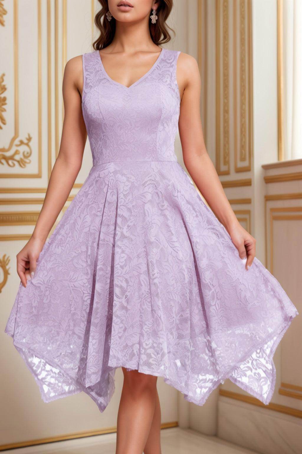 A-Line Tea Length Silk-Like Graduation Dresses CS0558