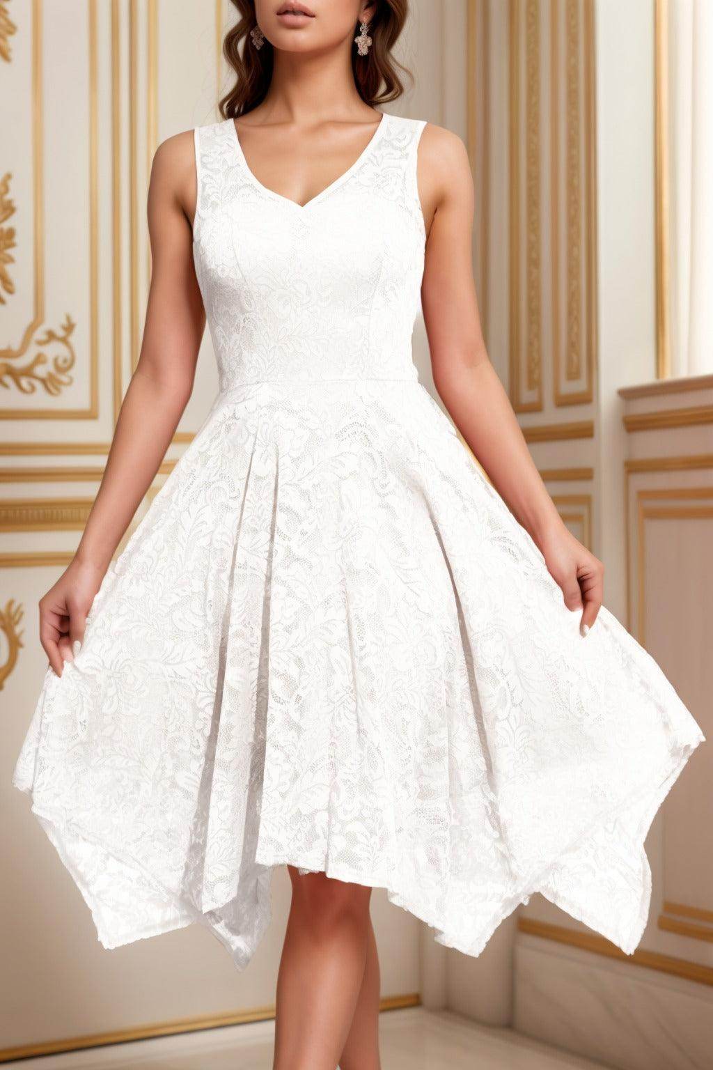 A-Line Tea Length Silk-Like Graduation Dresses CS0558