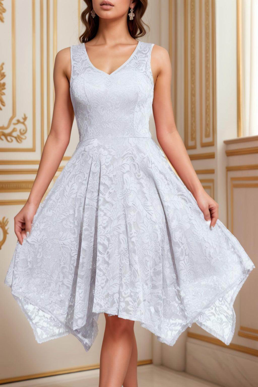 A-Line Tea Length Silk-Like Graduation Dresses CS0558