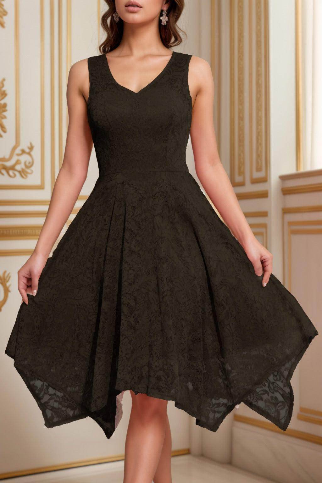 A-Line Tea Length Silk-Like Graduation Dresses CS0558
