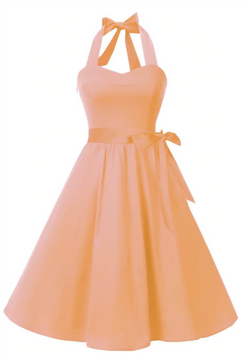 A-Line Knee Length Satin Graduation Dresses CS0559