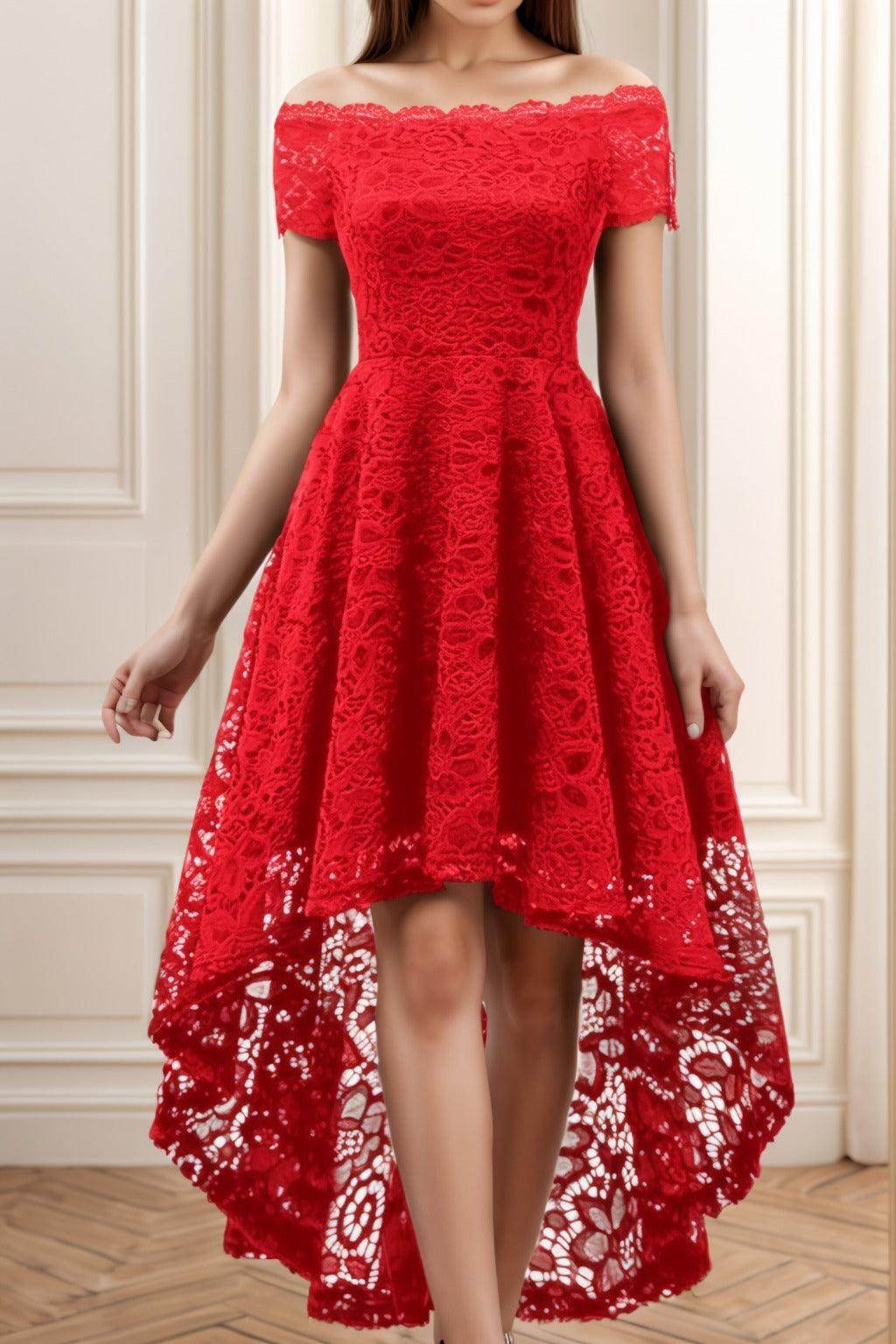 A-Line High-Low Silk-Like Graduation Dresses CS0562