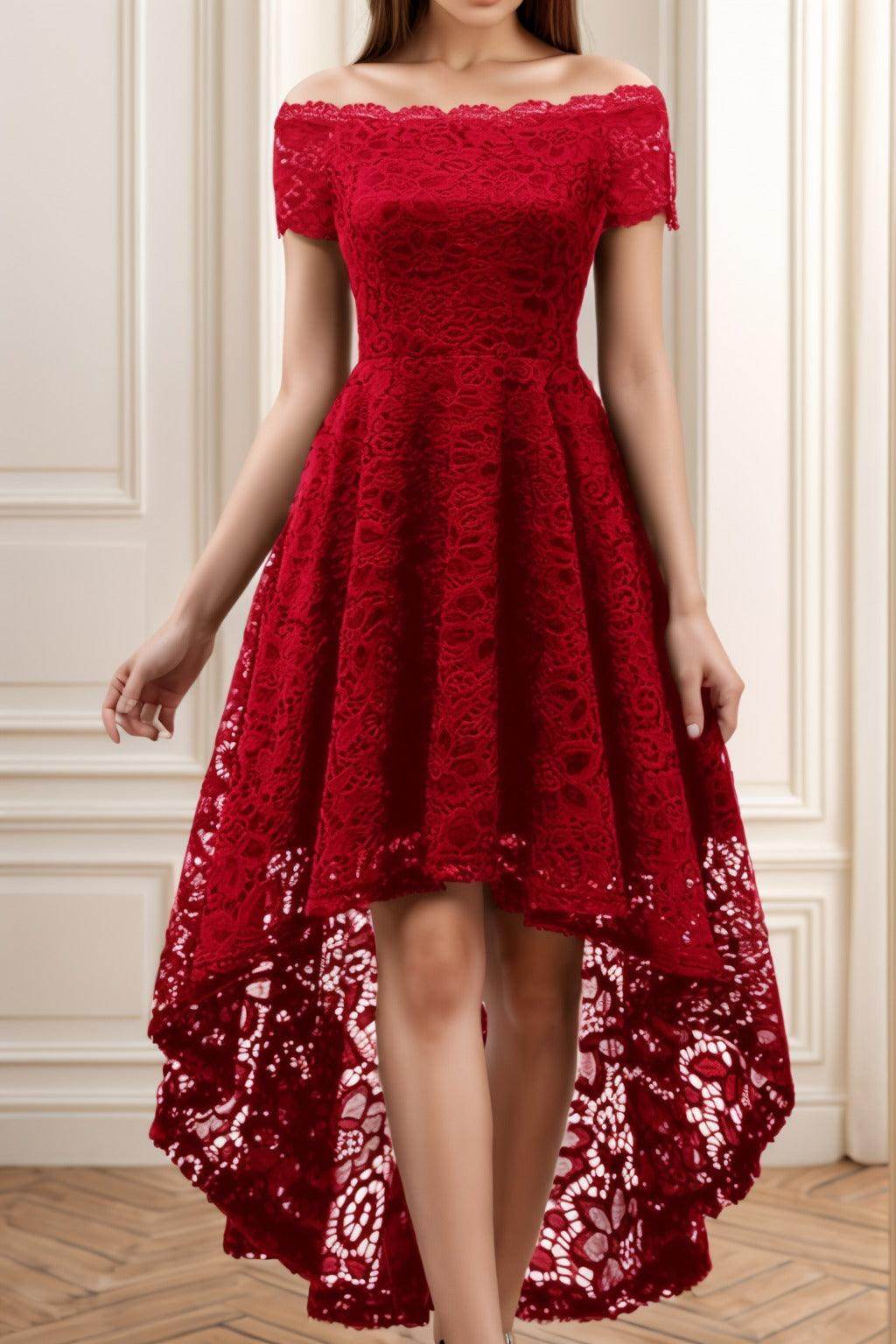 A-Line High-Low Silk-Like Graduation Dresses CS0562