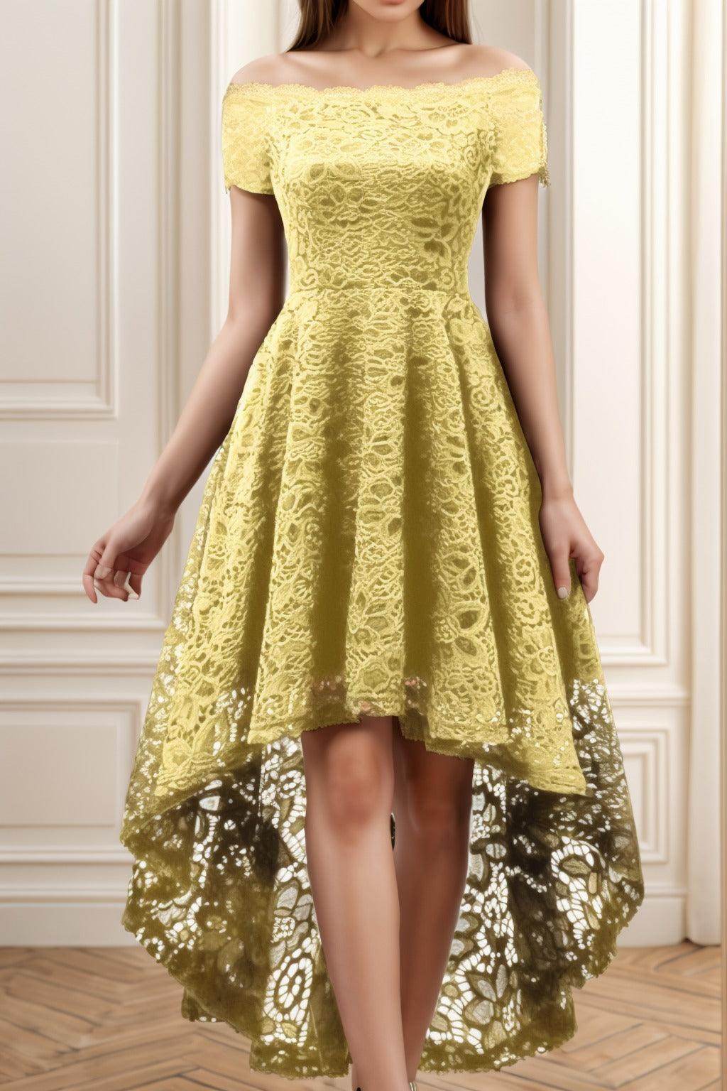 A-Line High-Low Silk-Like Graduation Dresses CS0562