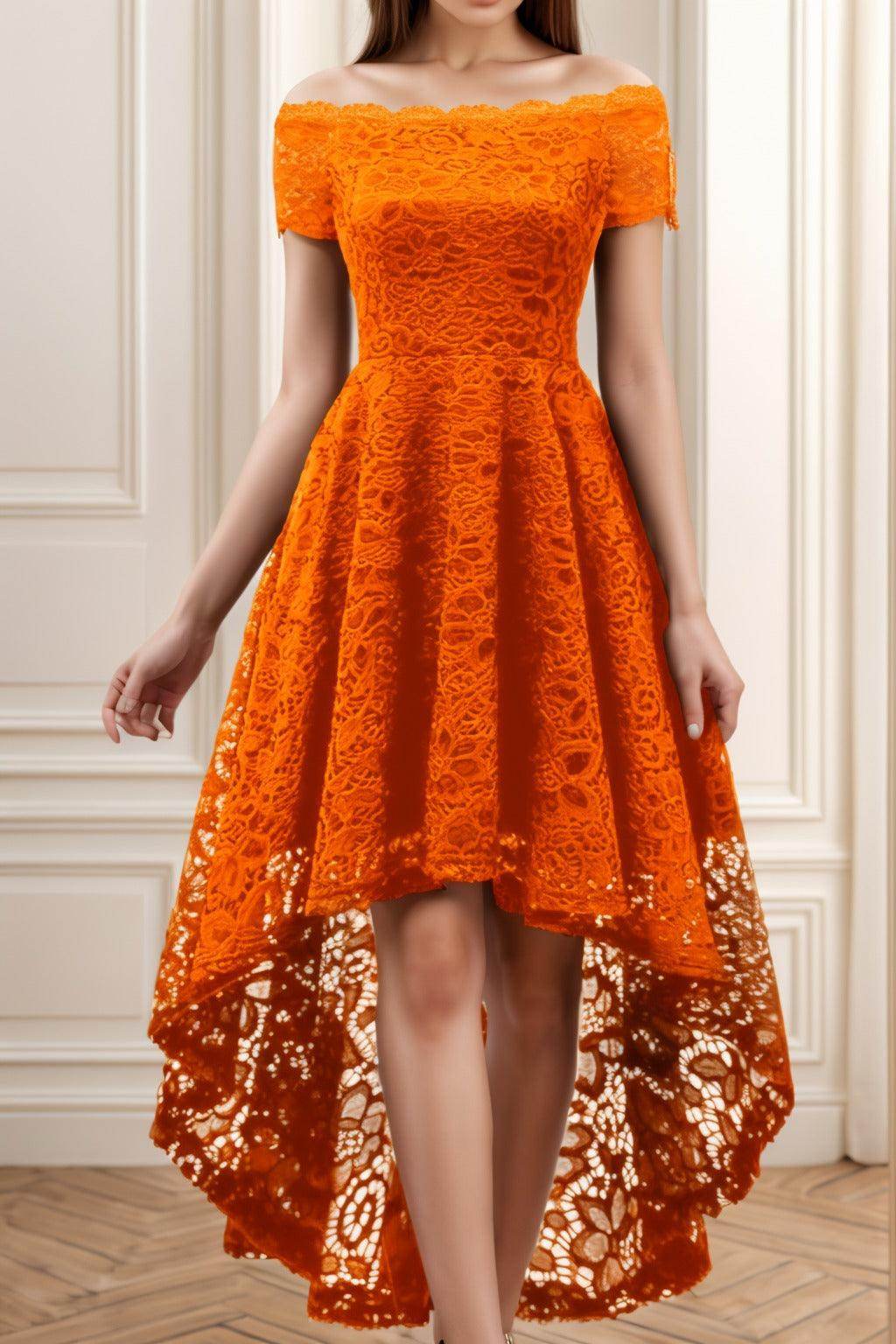 A-Line High-Low Silk-Like Graduation Dresses CS0562