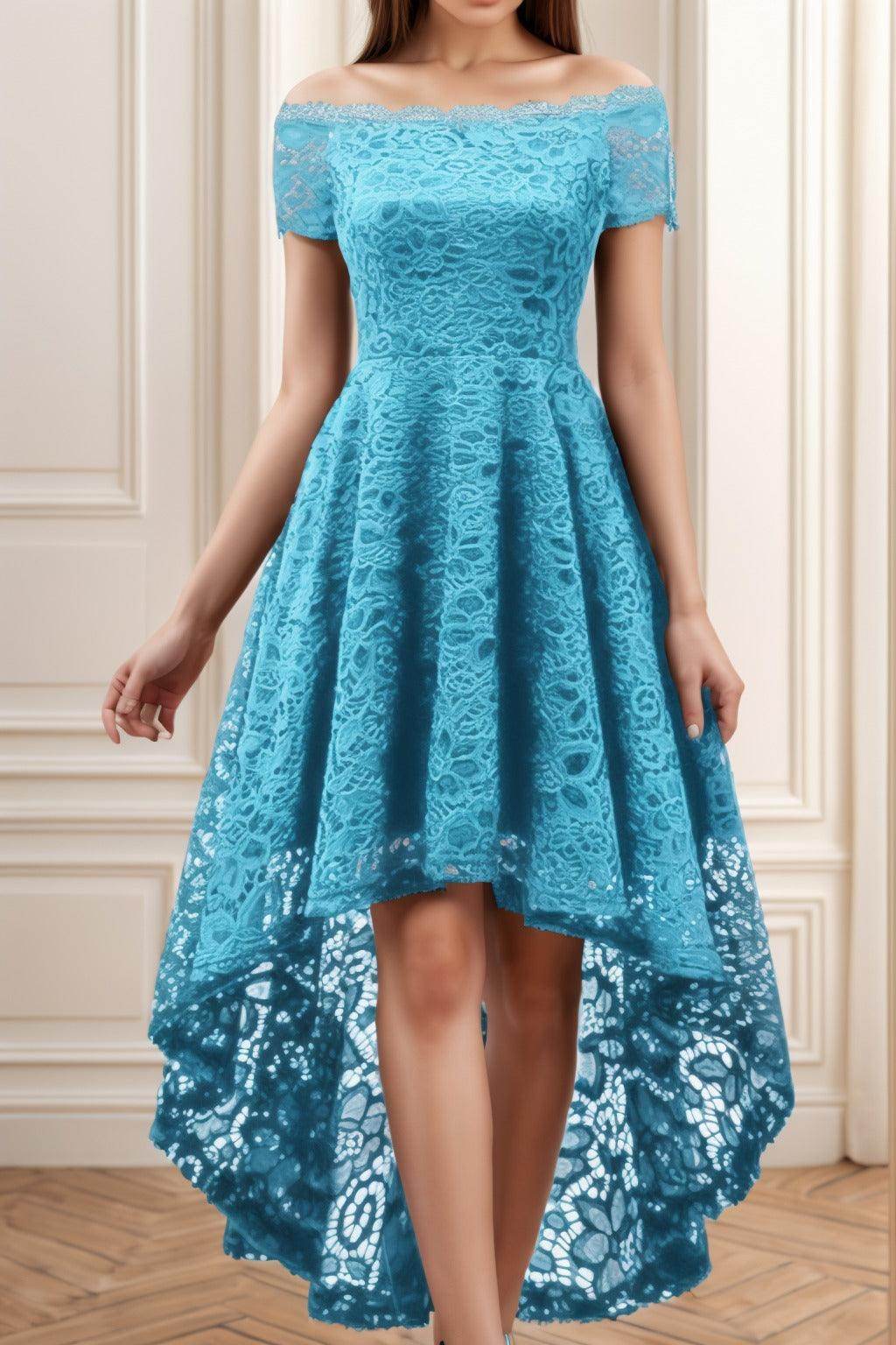 A-Line High-Low Silk-Like Graduation Dresses CS0562