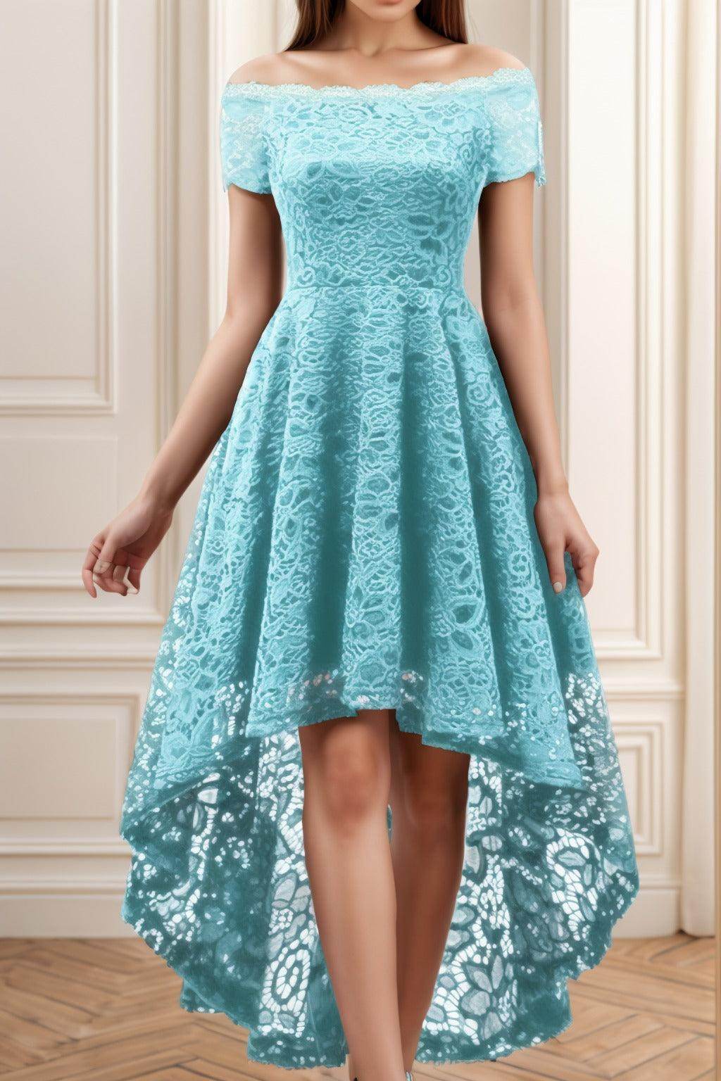 A-Line High-Low Silk-Like Graduation Dresses CS0562