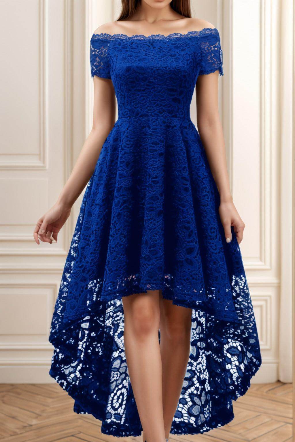 A-Line High-Low Silk-Like Graduation Dresses CS0562