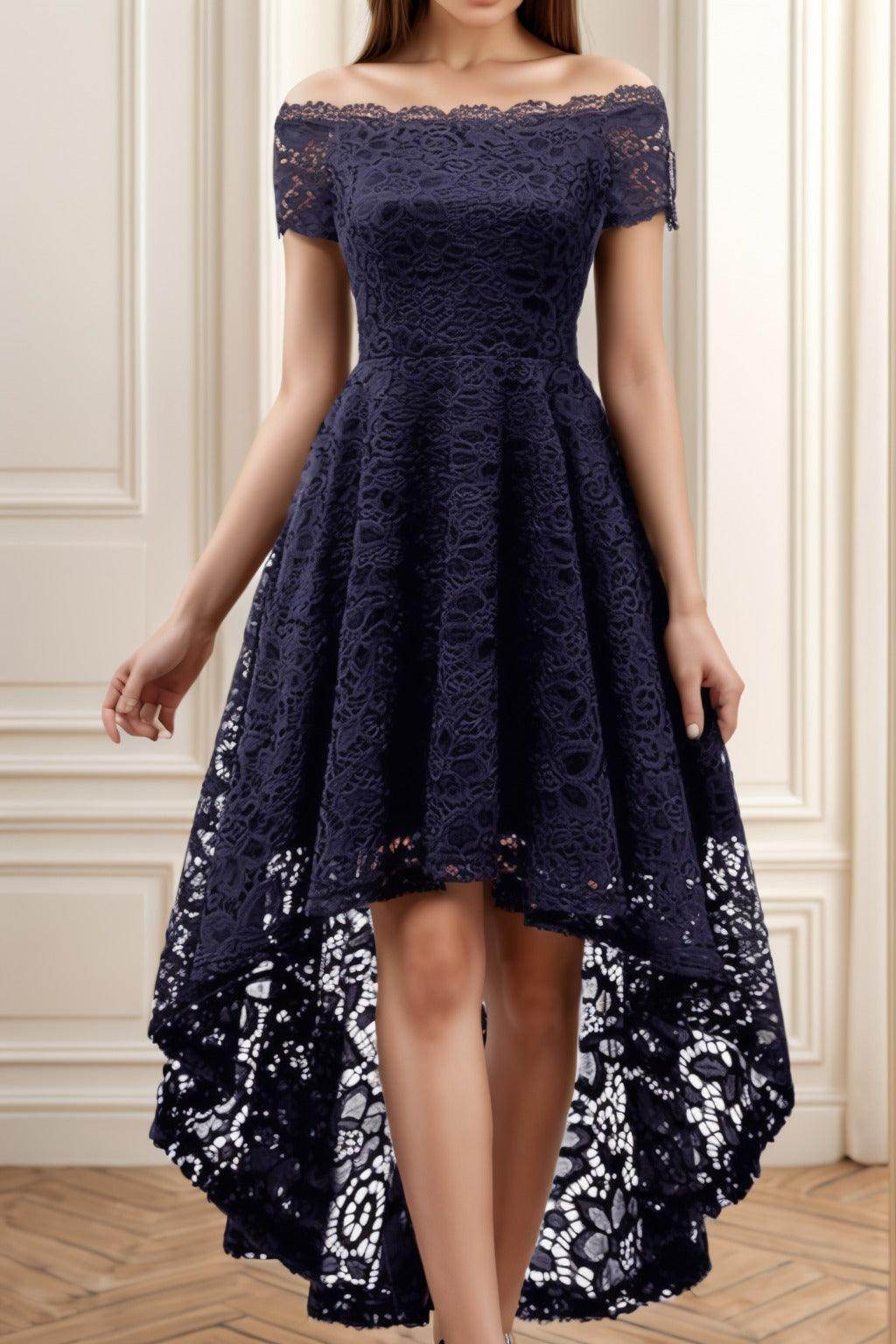 A-Line High-Low Silk-Like Graduation Dresses CS0562