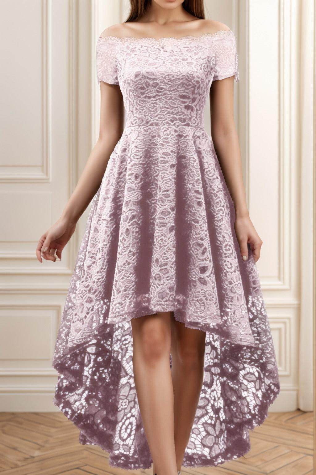 A-Line High-Low Silk-Like Graduation Dresses CS0562