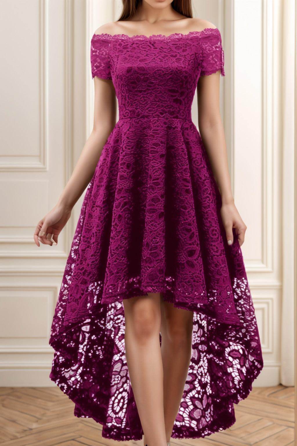 A-Line High-Low Silk-Like Graduation Dresses CS0562