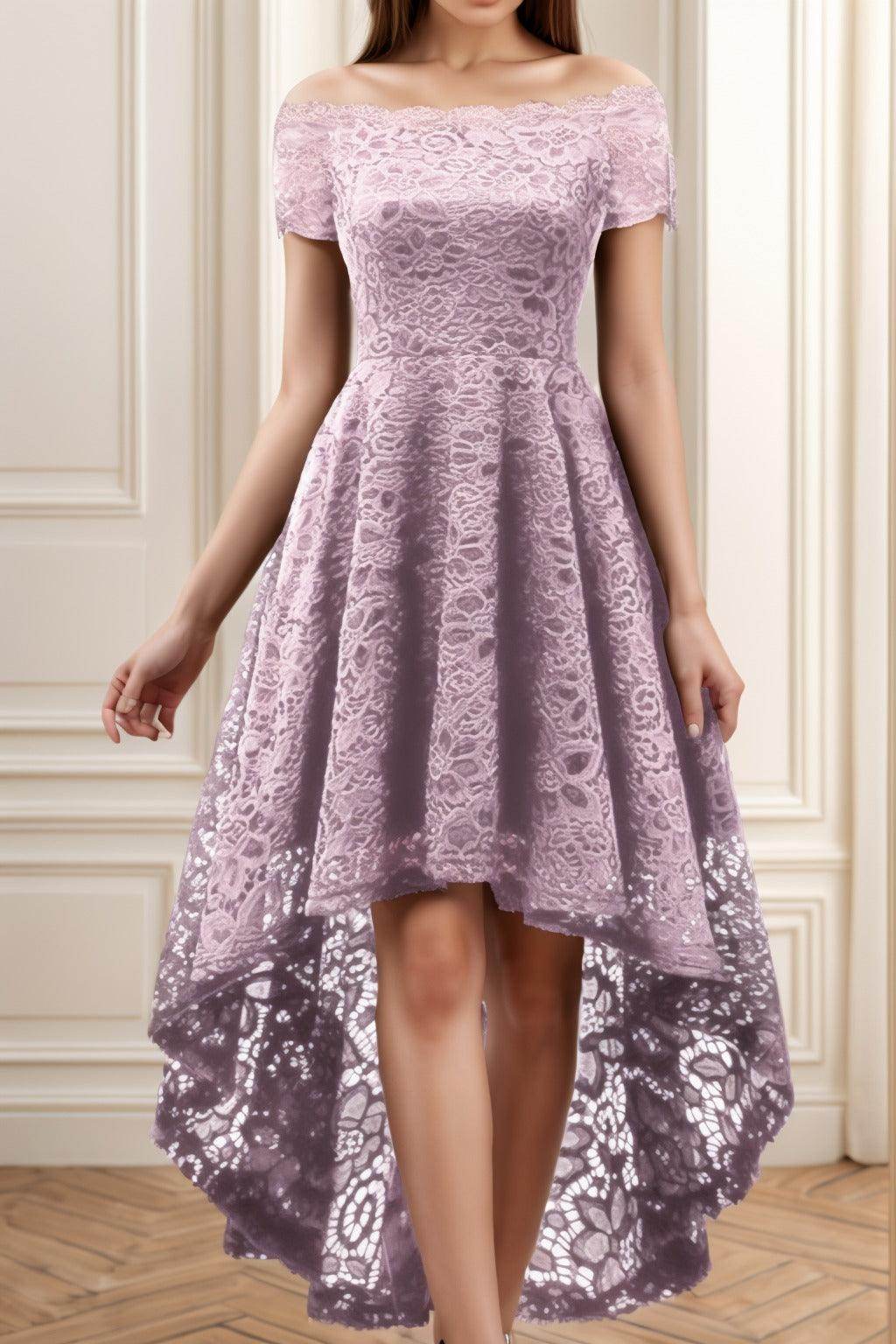A-Line High-Low Silk-Like Graduation Dresses CS0562