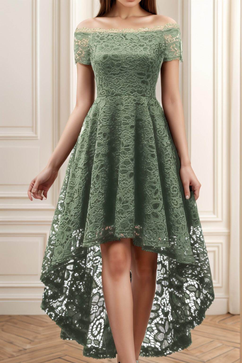A-Line High-Low Silk-Like Graduation Dresses CS0562
