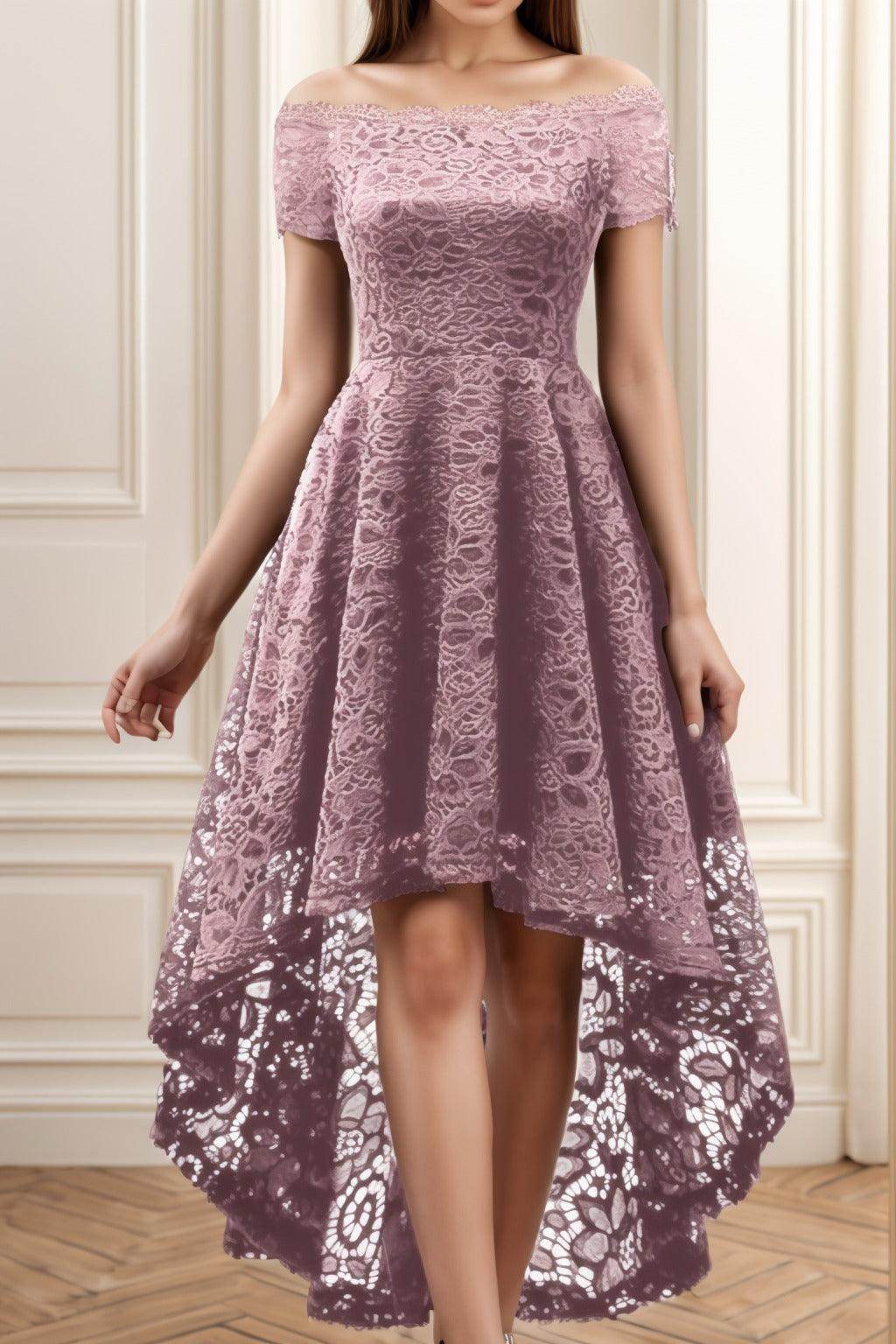 A-Line High-Low Silk-Like Graduation Dresses CS0562